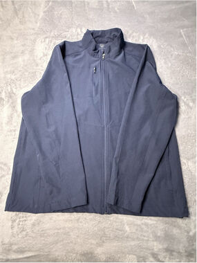 Graham Luxe Men's Kash Heather Blue Water Resistant Full Zip Golf Jacket Size XL